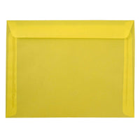 JAM Paper 9 x 12 Booklet Envelopes, Translucent Vellum Yellow, 100 Pack (1592184g)-Primary yellow