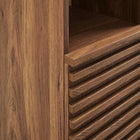 Modway Render Tall Narrow Bathroom Storage Cabinet - Walnut-Wood Grain Laminate