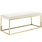 Modway Anticipate Fabric Bench - Gold/Ivory-Modern Bed Or Living Room Bench