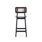 Manhattan Comfort Versailles 15.75" Industry Chic Counter Stool - Black and Natural Cane - 2 Pack-19.69" L x 21" W x 40.16" H