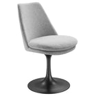 Modway Lippa Swivel Dining Upholstered Side Chair - Black Light Grey-Textured Woven Healthered Fabric