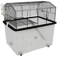 PawHut Hamster/Gerbil Cage with Wheels, Detachable Bottom, Ramp-Platform and ramp encourage daily exercise for hamsters
