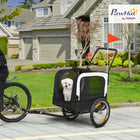PawHut 2-in-1 Small Dog Bike Trailer with Safety Leash - Grey-The safety leash, reflectors, and red flag enhance travel safety 