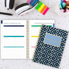 AT-A-GLANCE 2026 Emily Ley Simplified Navy Bees Weekly/Monthly Planner - 8-1/2" H x 5-3/8" W - Navy - Bilingual-Keep the bright Navy Bees design or customize it by adding a photo in the clear front sleeve