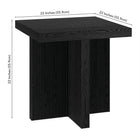 Hudson&Canal Boden 22"W Square Side Table - Black Grain-9