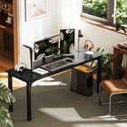HOMCOM 70.9" Large Computer Desk - Black-Accommodates unlimited size computer monitors