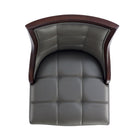 Manhattan Comfort Fifth Avenue 19" Traditional Faux Leather Upholstered Counter Stool - Pebble Grey - 2 Pack-30 Day Limited Manufacturer's Warranty