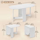 HOMCOM Oval Drop Leaf Space-Saving Folding Dining Table for 4-6 - Distressed White-Subtle wood textured design adds natural beauty to your indoor space