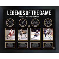 Legends of Hockey: Howe Orr Gretzky and Lemieux - Collage - Framed Print - 36" x 28"-Premium print framed