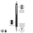 Uniball Jetstream Retractable Ballpoint Pens - Medium Point (1.0mm) - Black - 2 Pack-1.0mm comfort grip pens have uni Super Ink that protects against water, fading and fraud