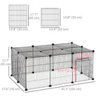PawHut 18" H 16-Panel Small Animal Cage with Door- The multi-angle connectors make assembling and disassembling the enclosure quick and hassle-free 