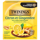 Twinings Lemon & Ginger Herbal Tea Bags - 50 Pack-Naturally caffeine free herbal tea that can be enjoyed any time of day