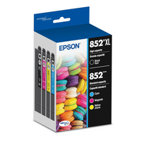 Epson T852 DURABrite Ultra Ink Combo Pack - High/Standard Yield - Black/Colour - 4 Pack-Epson printing system is designed to be used exclusively with Epson Genuine Cartridges. Use of non-genuine ink could cause damage not covered under the printer’s limited warranty