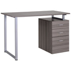 HOMCOM 47.2" Computer Desk with Multi-Use Reversible File Drawers - Brown-The file cabinet can be assembled on the left or right side, or even outside the desk. 4 ways to install this office desk to meet your different needs