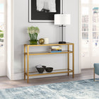 Hudson&Canal Sivil 42"W Console Table - Brass-Product Dimensions: 10" L x 42" W x 30" H