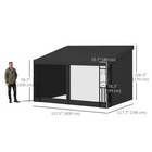 Outsunny 10 ft W x 13 ft L Wall Mounted Pergola Gazebo with Curtains and Nettings - Dark Grey-Features handy drainage holes