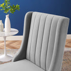 Modway Renew Parsons Performance Velvet Dining Side Chairs - Light Grey - 2 Pack-Rubberwood and MDF Frame