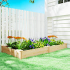 Outsunny Wooden Raised Garden Bed - 92.5" L x 48" W x 10.2" H - Natural-Suitable for DIY painting to match garden aesthetics 