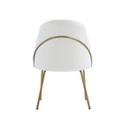 Manhattan Comfort Gracie 24.2" Modern Leatherette Upholstered Dining Chair - White and Gold - Set of 2-Minimal Assembly Required. Hardware Included
