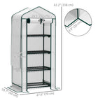 Outsunny 4 Tier Mini Greenhouse with Screen Roof - White- 140 gsm PE cover shields plants from UV and enhances longevity
 