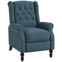 HOMCOM Manual Reclining Sofa with Armrests for Living Room - Blue-Manual push-backrest can recline to 150°  
