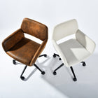 Homy Casa Industrial Adjustable Office Chair Suede Brown with Black Base-Modern Aesthetic: The stylish combination of brown suede fabric and black base complements any modern decor