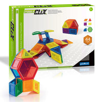 Guidecraft PowerClix Solids Magnetic Building Set - 44 Pieces-An open-ended magnetic construction toy with an easy click ‘n connect system