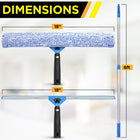 Gritt Commercial Pro Window Washing Cleaning Kit - 14" Squeegee - 14" Washer - 6' Telescopic Pole - 3 Gallon Bucket - 2 Pack-Absorbent microfiber sleeve is easily machine-washable