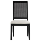 Modway Arlo Faux Rattan and Wood Dining Side Chairs - Black/Heathered Weave Ivory - 2 Pack-9