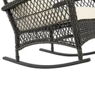 Manhattan Comfort Fruttuo 29.52" Traditional Patio Rocking Chair - Mixed Grey Weave/Cream-40.55" L x 29.52" W x 37.79" H