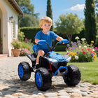 Qaba 24V 2-Seater Ride On Car for Kids with Suspension Wheels - Blue-24V 7Ah battery and dual motors deliver up to 70 minutes of playtime 