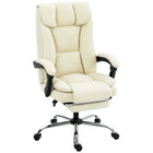HOMCOM Leather Executive Office Chair - Beige-Thick high-resilience foam provides support