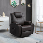 HOMCOM PU Leather Massage Recliner with 360 Degree Swivel Seat - Brown-360 degree swivel and can rock back and forth     
