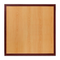 Flash Furniture 24" Square 2-Tone High-Gloss Cherry / Mahogany Resin Table Top with 2" Thick Drop-Lip-Restaurant Dining Table Top