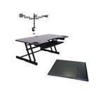 Rocelco 45" Adjustable Desk Riser with Triple Monitor Mount and Anti Fatigue Mat-ADR45 has enhanced Vertical Range (EVR)