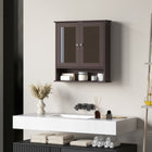 Kleankin Wall Mount Medicine Cabinet with Mirror - Espresso-Adjustable shelf in the cabinet for various-sized items