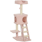 PawHut 47" Cat Tree Tower with Condo and Scratching Posts - Ball-Multi-level design satisfies your cat's instinct for climbing 