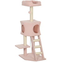 PawHut 47" Cat Tree Tower with Condo and Scratching Posts - Ball-Multi-level design satisfies your cat's instinct for climbing 