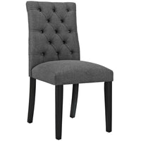 Modway Duchess Button Tufted Fabric Dining Chair - Grey-Button Tufted Dining Side Chair