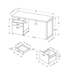 Monarch Specialties 7144 60" Computer Desk - White/Silver Metal-With an easy to clean top to keep your workspace pristine, this durably designed and fashionable style desk includes a 5 year limited warranty against defects.