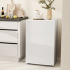 HOMCOM 4.5 cu ft Mini Fridge with Freezer and Wheels - White-Compact size suitable for dormitories, RVs, and small apartments