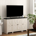 HOMCOM Farmhouse 47.2" L Sideboard - White Wood Grain-Smooth particleboard surface simplifies cleaning spills