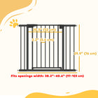 PawHut 30" - 41" Baby Gate with 2 Extension Kit and Auto-Close - Black-Dual-lock mechanism blocks toddlers and curious pets 