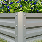 Outsunny Raised Garden Bed with Galvanized Steel Frame - 23.5" L x 23.5" W x 12" H - Light Grey - 2 Pack-Suitable for planting vegetables, herbs, flowers and more 