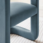 Modway Winslow Barrel Performance Velvet Dining Chair - Cadet Blue-Fully Assembled