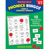 Scholastic Teaching Solutions Phonics Bingo: Long & Complex Vowels Activity Book-Kids love learning through play, and these bingo games are a fun way to build phonics and phonemic awareness skills