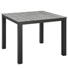 Modway Maine 40" Outdoor Patio Dining Table - Brown Grey-Modern Outdoor Dining Table