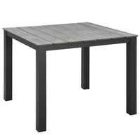 Modway Maine 40" Outdoor Patio Dining Table - Brown Grey-Modern Outdoor Dining Table