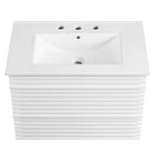 Modway Render 30" Wall-Mount Bathroom Vanity - White-Ceramic Sink Basin