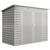 Outsunny 8 x 4FT Outdoor Storage Shed-Seven support columns with crossbeams and foundation kit for enhanced stability
